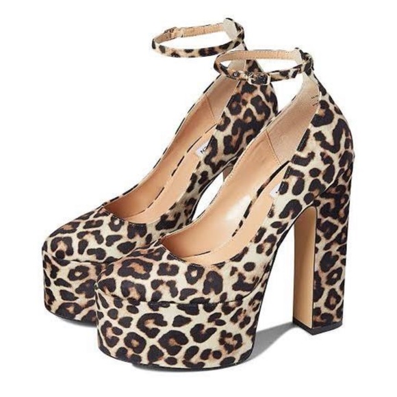 Steve Madden Shoes - Steve Madden Skyrise Leopard Velvet Platform Pumps.